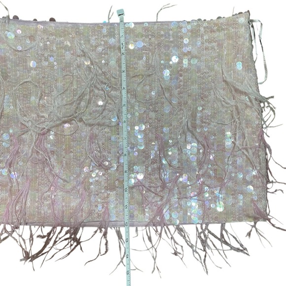 Retrofete Athena Feather Sequin Pink Mini Skirt XL New NWT Festival Party Y2K - Picture 11 of 13